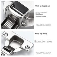 Engsel Baja Profesional 1/2 Inch Tipe Overlay Lengan Pendek Soft Close untuk Pintu Kabinet Face Frame