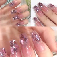 12 grilles (2 boîtes) de strass pour ongles vert émeraude multi-formes 3D SS4-SS16, diamants ronds en verre champagne, pierres précieuses en cristal à dos plat