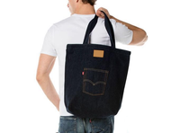 Jeans de sac en denim bleu profond personnalisés pour les jeunes dernière conception très à la mode fermeture à boucle à poignée automatique en PP tissé