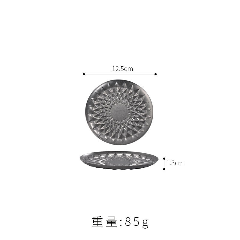 Plato de 13 cm con diseño floral de rombos (acabado vintage envejecido).