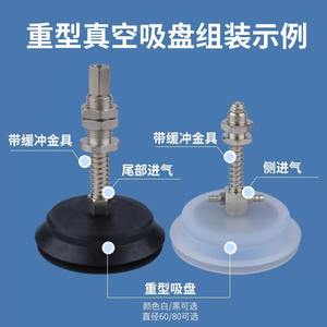 Pjg-60 Pjg-80 Ventosa de vacío de silicona de doble capa para brazo robótico, accesorio de servicio pesado con capacidad de carga de 60 kg y almohadilla de fuelle - Product Image 4