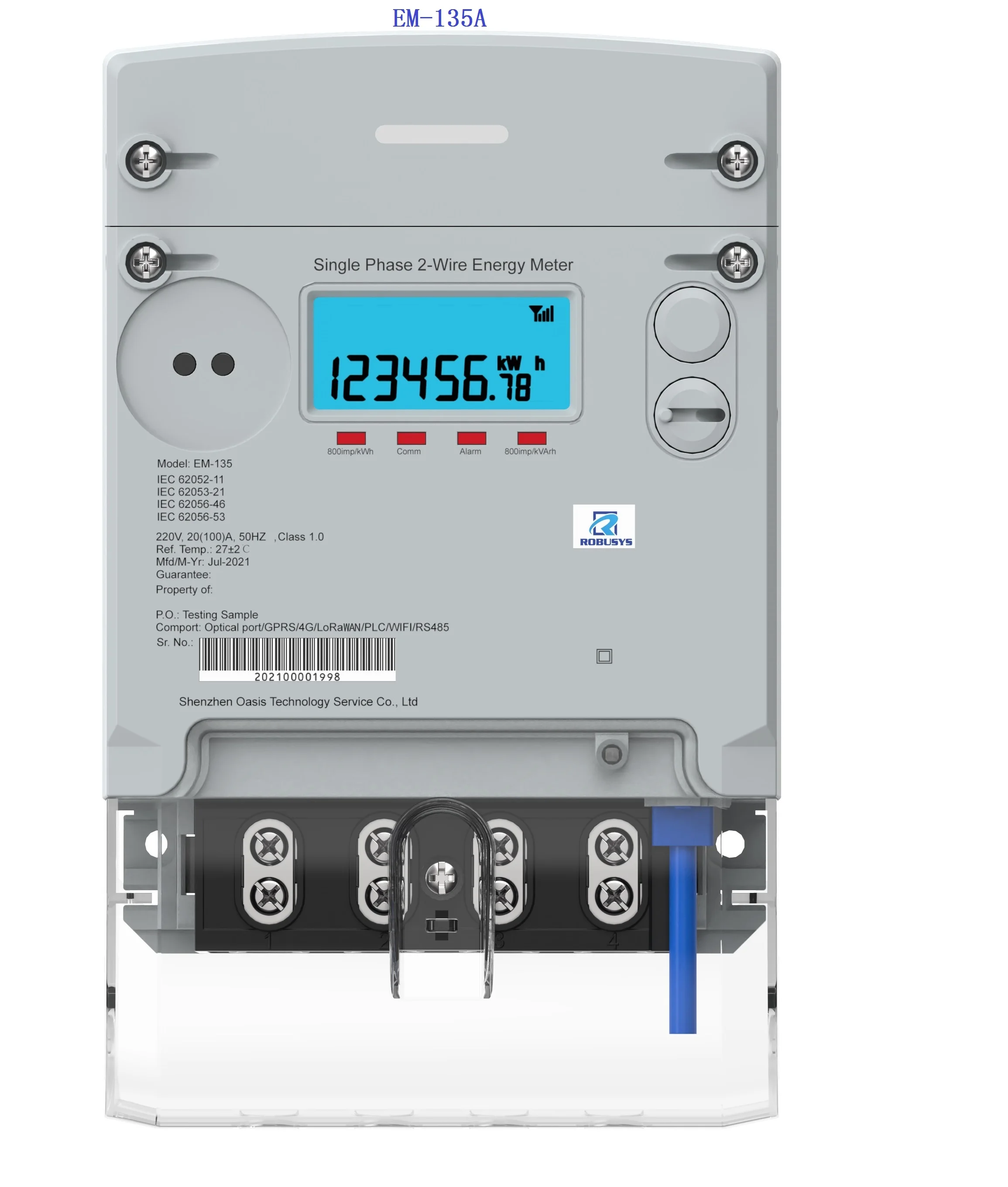 ROBUSYS EM-135A Single Phase Energy Meter With GPRS