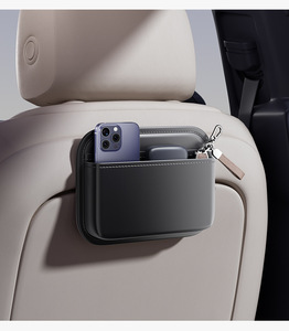 Sac de rangement en cuir pour voiture, organisateur de console centrale adhésif, pour sièges conducteur et passager, multifonctionnel, pour fente de siège intérieur - Product Image 6
