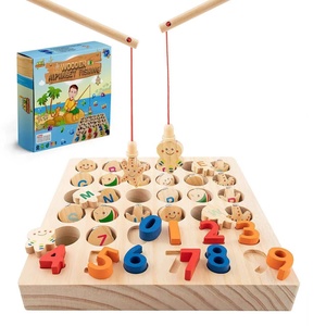 Jouets de pêche pour bébés, puzzle <span class=keywords><strong>magnétique</strong></span> en <span class=keywords><strong>bois</strong></span> avec 26 lettres de l'alphabet pour l'éducation précoce, exercice de coordination œil-main - Product Image 5