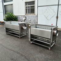 Automatische hoog-efficiënte aardappelwas- en schilmachine, commerciële borstelrol groentereinigingsapparatuur