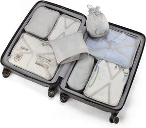 6 sacs de voyage pliables en polyester à fermeture éclair, motif géométrique tendance - Product Image 6