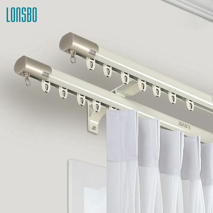 Home Usage Decoration Finals For Curtain Rod Single Double Adjustable Curtain Aluminum Rod For Window