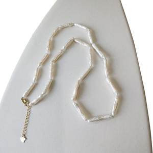 قلادة يو مون من اللؤلؤ الطبيعي للمياه العذبة بشكل باروك من الدرجة AA، قلادة كلاسيكية مع مشبك من الفضة عيار 925، طول 42-55 سم معقودة - Product Image 3