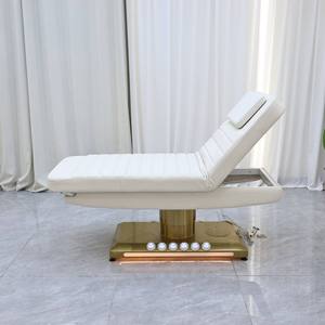 Cama de belleza eléctrica de 3 motores, mesa de masaje facial ajustable para tatuajes, pestañas, spa, tratamiento médico y de salón. - Product Image 4
