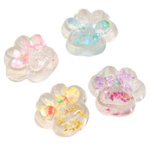 Transparent Shinny Glitter Toy Cute <b>Cat</b> Paw TPR Mochi <b>Squishy</b> Unisex Soft Slow Rebound Stress Relief Toy <b>Squishy</b> Toys Set - Product Image 5