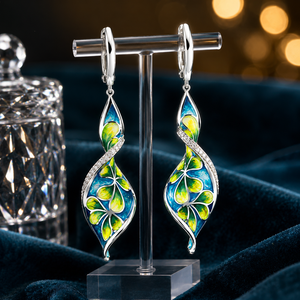 Orecchini Pendenti a Spirale Colorati a Forma di Quadrifoglio per Donne, Eleganti Gioielli di Moda Pastorale - Product Image 6