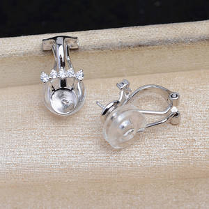 925 Silver DIY Pearl Accessories Empty JG5911 <b>Tray</b> for Simple <b>Jewelry</b> Making Semi-Finished Earrings - Product Image 1