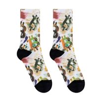 Chaussettes pour hommes à faible MOQ, imprimées en 3D, colorées, avec design personnalisé, impression numérique 360, logo personnalisé, motif brodé, tie-dye