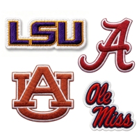 Écusson personnalisé en feutre non tissé brodé, écologique, thermocollant ou à coudre, pour université, sport, logo de collège, varsity, badge, applique, veste, chapeau