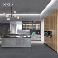 OPPOLIA Meubles de cuisine en bois sur mesure de luxe, ensembles complets, îlot de cuisine en bois massif, armoires modernes