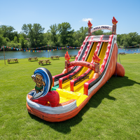 Toboggan aquatique gonflable géant de 22 pieds pour adultes avec piscine pour jeux d'été en plein air
