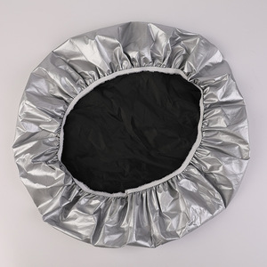 Silver Car Steering Wheel Cover 42cm Universal Sunshade Aluminum Foil Stretchable Four Seasons Use - Product Image 1