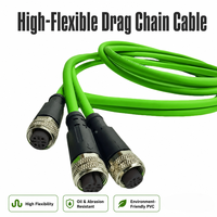 Câble réseau industriel blindé en cuivre PVC haute vitesse SHAN WEI, type A, M12, quatre cœurs, IP67, connecteur mâle-femelle 4p