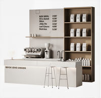 Meubles de comptoir de café-boutique Fashion Mall Coffee Shop Bar Distributeur automatique avec un design d'éclairage LED élégant