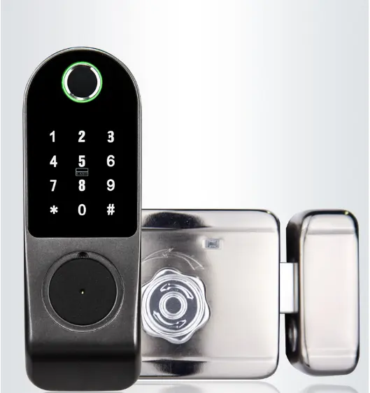 High Quality Digital App Control Tuya /TTlock Smart Life Biometric Fingerprint Password Card Smart Smart Wifi door Lock