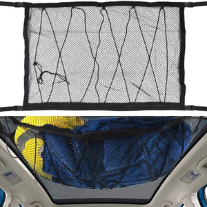 Filet de rangement pour toit de voiture 90cm x 65cm, filet de chargement en polyester noir pour l'organisation des bagages de voiture - Product Image 4