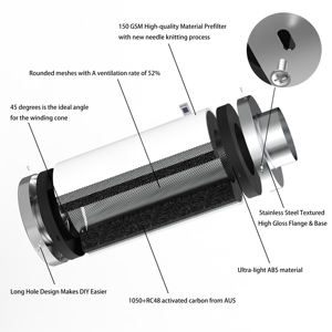 Filtre à air à charbon hydroponique moderne pour serre Cartouche activée Supplément pour salle de culture ou jardin Fournitures de jardin - Product Image 4