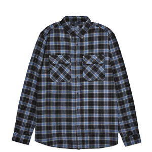 Chemise en flanelle à carreaux à manches longues pour homme, col boutonné, deux poches poitrine, brossée des deux côtés, respirante, haut décontracté - Product Image 1