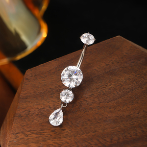 ASTM F136 titanio 14G <span class=keywords><strong>anello</strong></span> <span class=keywords><strong>ombelico</strong></span> con ciondoli pendenti in cristallo Shinning CZ interno filo <span class=keywords><strong>ombelico</strong></span> <span class=keywords><strong>Piercing</strong></span> anelli gioielli - Product Image 3