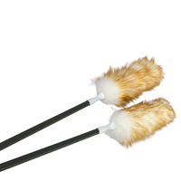 Plumeau en laine d'agneau avec manche extensible - Tête de plumeau antistatique en fourrure pour nettoyer les voitures, les ventilateurs de plafond, les meubles
