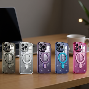 Custodia Premium Magnetica Trasparente in TPU+PC con Glitter, Supporto e Grip per Telefono per 17 - Product Image 2
