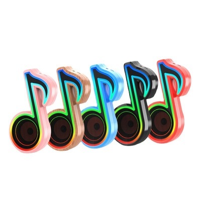 RGB Glare BT Speaker Mini Portable Music Note Shape Speaker for Creatives Gift Speaker Computer Phone Sound Equipment