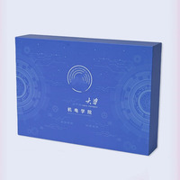 Kotak Kemasan Set Buku Catatan dan Pulpen Mewah Warna Biru untuk Bisnis Kecil