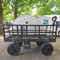 Chariot de jardin utilitaire à assistance électrique robuste en acier à quatre roues Capacité de 100 kg