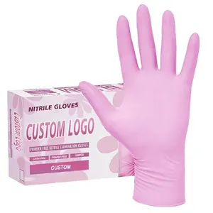 Venta al por mayor 3mil tatuaje pelo/belleza/salón de uñas látex libre de polvo azul negro Rosa nitrilo examen guantes desechables