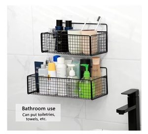 Mesh Storage Rack Wall Mounted Kitchen Fruit Sauce Vegetables Storage <strong>Basket</strong> Punch-free Bathroom <strong>Corner</strong> Organizer Shelf YY Metal - Product Image 3