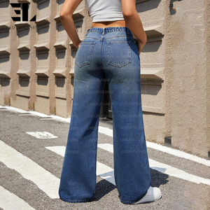 LARSUR Xintang Guangzhou China, Fábrica de Jeans de Mezclilla, Fabricante, Proveedor, Mayorista, Jeans Clásicos Holgados y Anchos para <span class=keywords><strong>Mujer</strong></span> - Product Image 3