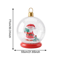Joyee – Boule de neige gonflable de Noël en PVC transparent avec motif Père Noël et ours – Décoration de fêtes – Vente en gros