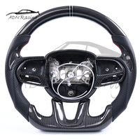 Volant en cuir perforé avec LED RGB et poignées latérales en fibre de carbone pour Dodge Charger Challenger