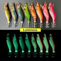 1.8 #   Leurre de pêche Egi lumineux pour calamar, avec hameçons parapluie double couche, pour la pêche en eau salée, appâts Eging pour seiche et pieuvre