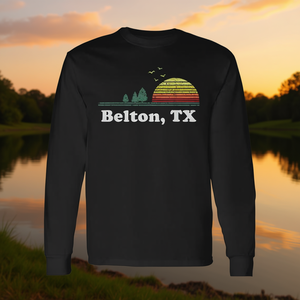 เสื้อยืดแขนยาวพิมพ์ลายของที่ระลึกบ้านเบลตัน เท็กซัส สไตล์วินเทจ เสื้อยืดพิมพ์ลายของที่ระลึกบ้านสไตล์วินเทจสำหรับโปรโมชั่น - Product Image 3
