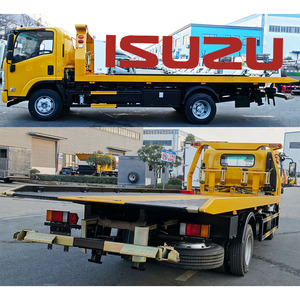 Nouveau camion de remorquage à plateau plat jaune avec plateforme élévatrice hydraulique pour le transport et les opérations de sauvetage de voitures - Product Image 4