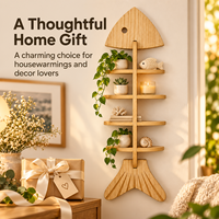 Étagère murale en bois minimaliste personnalisée à 4 niveaux, sans perçage, adhésive, pour le rangement et la présentation dans la chambre et le salon
