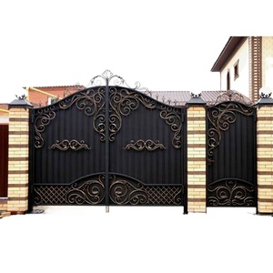 Precio de mercado Entrada Seguridad Metal Puerta Hierro principal de hierro forjado Exterior Puertas de acero delanteras <span class=keywords><strong>para</strong></span> casa Villa - Product Image 1