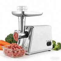 Hachoir à Saucisses Électrique Compact 450W avec Logo Personnalisé pour Catalogues d'Appareils Électroménagers de Distributeurs, avec 3 Lames