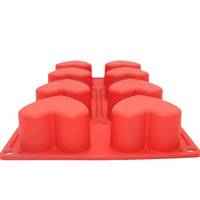 Molde de Silicona Ecológico de 8 Cavidades en Forma de Corazón - Herramienta Sostenible para Chocolate, Pastel, Gelatina y Pudín
