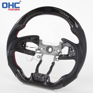 Volante Deportivo OHC MOTORS con LED para <span class=keywords><strong>Honda</strong></span> <span class=keywords><strong>Civic</strong></span> City, Fibra de Carbono Real, RPM, Pantalla LED Digital Inteligente - Product Image 6