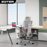 Chaise de bureau ergonomique en maille avec dossier haut, accoudoirs réglables 4D et inclinaison à grand angle, chaise de bureau robuste pour ordinateur