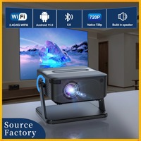 Mini-projecteur vidéo LED Yuntai HD HA109 avec télécommande entièrement automatique, projection murale blanche 5G, même écran pour salon et chambre
