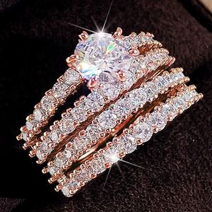 Ensemble de deux bagues creuses à double couche pour femmes, bijoux de mariage - Product Image 5