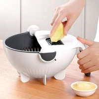 9 1 trancheuse manuelle de cuisine râpe à légumes multi-fonctionnelle lame en acier coupe fruits humides panier de vidange populaire 9 1 outil en acier